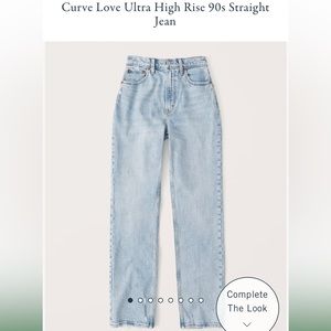 Abercrombie curve love ultra high rise 90s straight jeans sz 31